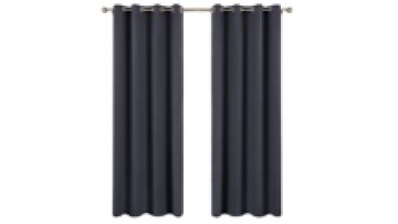 ReadyMade Curtains Dark Grey European Style Grommet Window Curtains 95 Inch Long Panels1