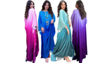 Saudi Arabia Abaya Designs Modest Coat Fashion Soft Light Forged Bat Robe Gradient Color Long Maxi Dress Wholesale Abaya Fabrics1