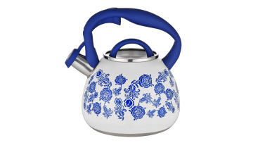 blue and classic flower stovetop tea kettle