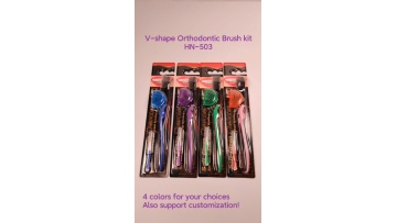 Portable Travel Orthodontic Care Kit Mini Inter dental Brush Soft and with PBT Charcoal Bristles V-shape Orthodontic Brush1