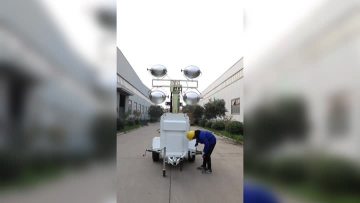 Hydraulic mast portable kubota light tower