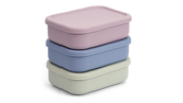 BPA FREE Thickened Foldable Portable Box Large  Three compartments Full Silicone Lunch Box Microwave safe1