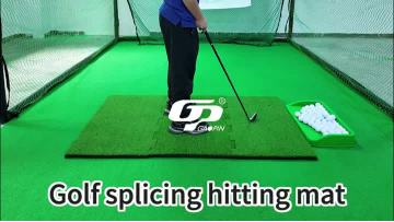 GP Interlocking 3-Piece Golf Practice Mat Heavy Duty PP Grass Non-Slip Pad Easy Storage for Home Garden Simulator Training