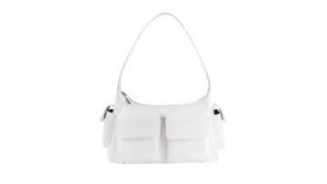 Leather Motorcycle-Style Multi-Pocket Underarm Bag
