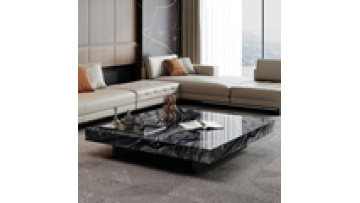 Living room furniture Italian design square coffee table light luxury marble coffee table stainless steel base coffee table1