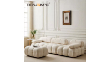 Nordic Elegant Furniture Premium Style 3 Seater L shape Couch Fabric Tufted Modular Sectional Living Room Compression  Sofa Set1