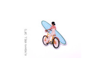 Surfboard Girl Fashion Embroidery Patch Sticker Custom1