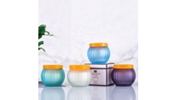 5.6cm*6.5cm Wholesale Pumpkin shape Glass Candle Jar Empty Luxury Aroma Small Unique Candle Holder with Packing1