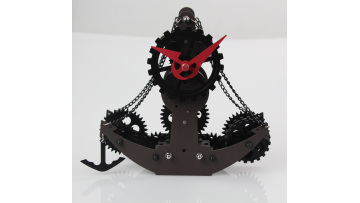 HY-G061 Metal mini pirate ship desktop gear clock