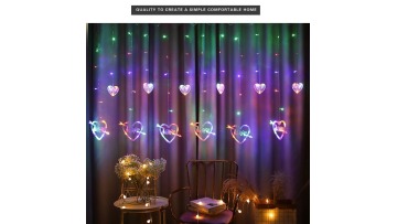 2.5X0.8M Led Love Cupid Heart Icicle Fairy String Garland Curtain Light For Wedding Holiday Party Valentine's Day Room Decor1