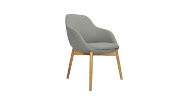 High Quality Solid Wood Rubber Armchair Dining Room Furniture Hotel Restaurant Linen Fabric Dining Chairs