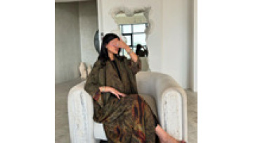 Abaya Femmes Robe Musulmane Chiffon Printed Fashion Robe  Dress Outer Wear Abayas for Women Muslim Dubai Traditional Clothing1