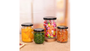 250ml 500ml Hiroguchi Honey Jar Hot Sauce Sauce Salad Food Storage Recyclable Wide Mouth Metal Screw-top Glass Jar With Stock1