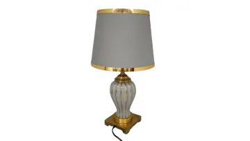 Elegant Ceramic Table Lamp with Gold Metal Base for Bedroom1