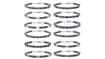 Faceted Hematite Spacer Beads Bracelet-SB3150-4MM-MV (1)