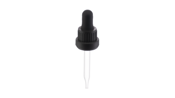18/415 Black Ribbed Heavy Duty Tamper Evident Ribbed Skirt Dropper