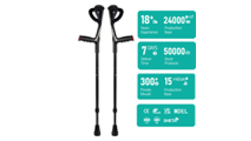 Young People's Non-Slip Double Elbow Crutches Folding Medical Rehabilitation Walkers for Fracture Recovery1
