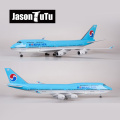 JASON TUTU 47cm Korean Air Boeing b747 Plane Model Airplane Model Aircraft Resin Diecast 1:160 Scale with Light & Wheel Planes