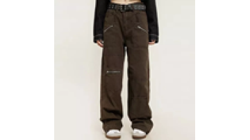 OEM Jeans Manufacturer Men Wide Leg Stacked Acid Washed Print Denim Pants Men1