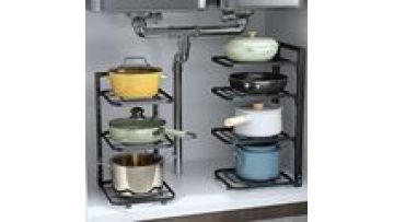 Specially Designed Double Tiers Metal Pot Rack Multi-Layer Household Kitchen Cabinet Sink Organizer Cleaning Tools Storage Shelf1