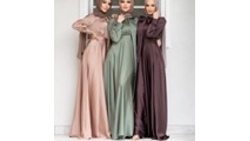 New Stylish Multi Colors Islamic Clothing Women Solid Color Long Dress Muslim Dresses Abaya1