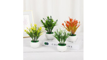 Wholesale Mini Plastic Narcissus Potted Plants for Home Decoration1