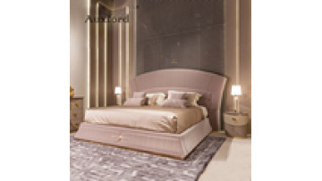 Luxury design Hot selling modern genuine leather bed king size for big house and villa bedroom furniture1