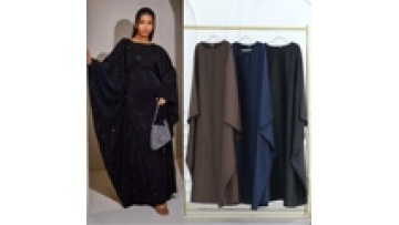 Rayon Fabric for Abaya Pakistan Robe Loose Sleeves Diamond Dress Muslim Islamic Dresses for Women Abaya1