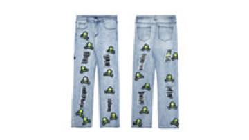 Wholesale Hip Hop Custom Skinny Embroidery Long Straight Denim Pant Jeans For Mens1