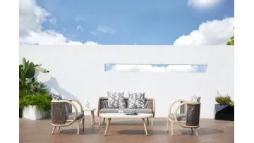 Modern Design Fashion Waterproof Rope Aluminum Patio Furniture Garden Sofa Set Outdoor1