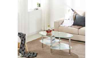 TL-D5 Modern Glass Coffee Table with Storage for Contemporary Living Spaces