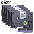 CIDY tze-FX251 for brother 24mm black on white tze flexible label tapes tze FX251 tz FX251 tz-FX251 for brother p-touch printer