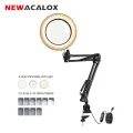 NEWACALOX 5X Illuminated Magnifier USB 3 Colors LED Magnifying Glass for Soldering Iron Repair/Table Lamp/Skincare Beauty Tool