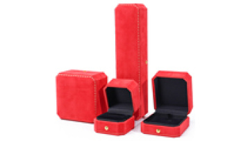 Han Hong wholesale custom jewelry box with logo luxury pendant earrings bracelet necklace ring box Red velvet jewelry box1