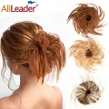 AliLeader Messy Elastic Chignon Ponytail Synthetic Hair Bun Elastic Ring Wrap Girls Curly Scrunchie Chignon Hair Bun With Rubber