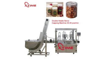 Automatic Double Head Bottle Cap Sealer Twist Off Capping Machine With Cap Feeder Elevator1
