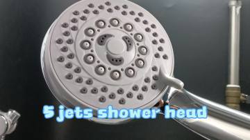 ABS Good Chrome Finishing 5 Sprayer Round Handheld Detachable Head Shower Handle1