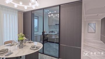 Aluminum double hinged doors
