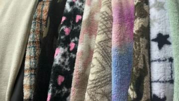 polyester shu velveteen printed fabric