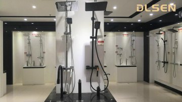 Unique Luxury Brass Shower Combo Square Black Shower Faucet Bathroom Rainfall Shower Sets Contemporary Hot Cold Water Mixer1
