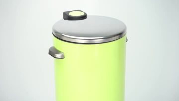 green pedal trash can with handle
