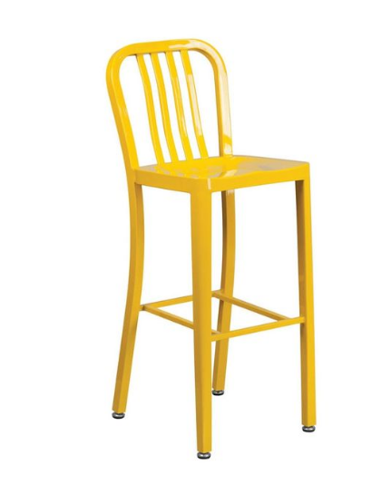 Textile Bar Stool with Plastic Slat for Outdoor