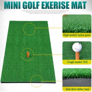 Golf Mat Golf Practice Hitting Mat Nylon Grass Golf Rubber Ball Tee Indoor Outdoor Mat Golf Training Aids Golf Accessories
