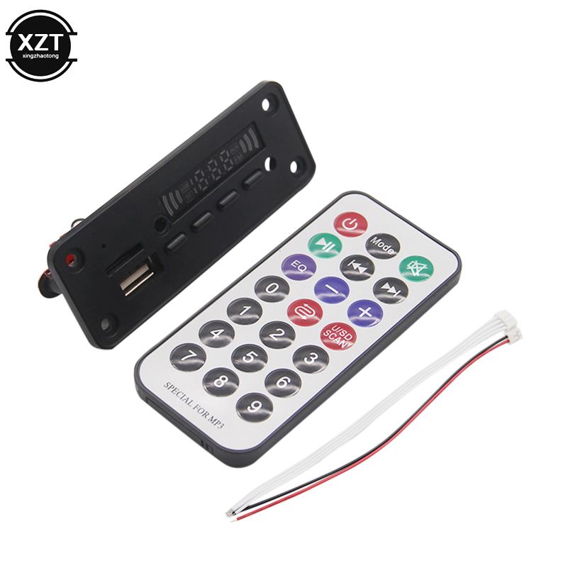 Car Bluetooth 5.0 MP3 WMA Decoder Board Module DC 5V 12V USB SD/TF Card AUX FM Call Audio Lossless format music Remote Control