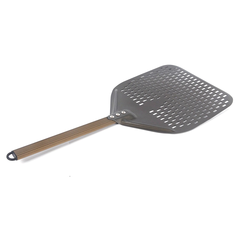 12 Inch Rectangular Pizza Shovel,Perforated Pizza Paddle Aluminum Pizza Peel,Pizza Tool for Baking