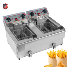 EH102V Commercial kitchen equipment double tank double basket 10+10L electric french fries deep fryer machine