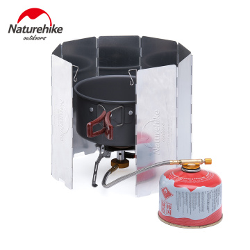 Naturehike folding 10 plates camping stove windscreen outdoor picnic windshield ultralight aluminum alloy stoves cooker