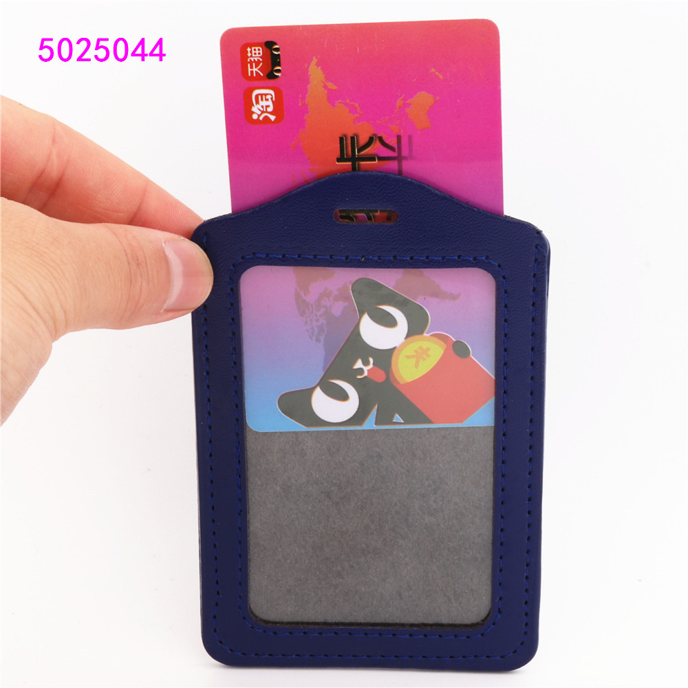 PU Leather card sleeve ID Badge Bank Credit Card Badge Holder Accessories Reels Key Ring Chain Clips School student office