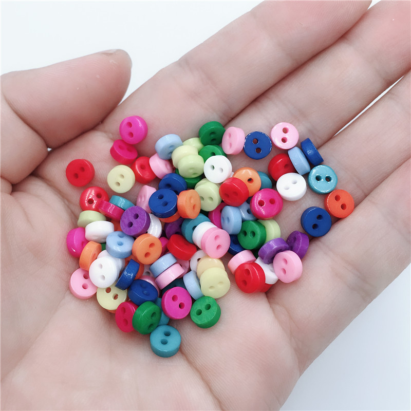 5MM 100/300/600PCS Round Resin Mini Tiny Sewing Tool Buttons Scrapbooking Buttons Decorative Apparel Clothing Accessories DIY