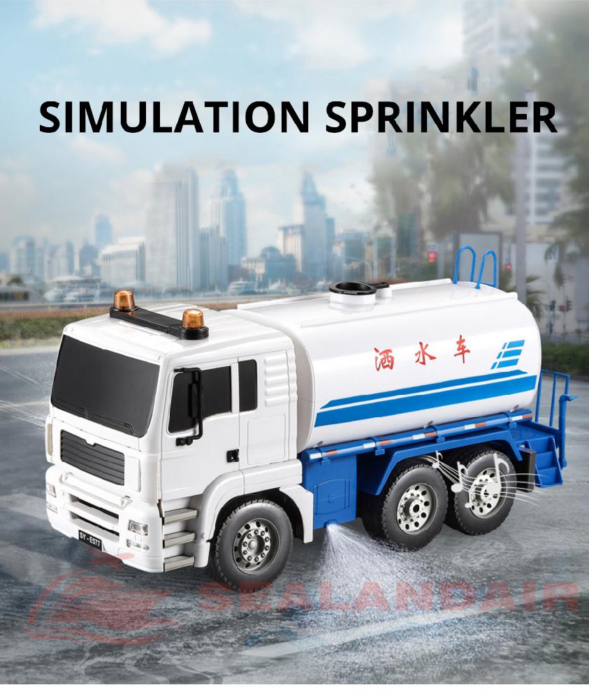 RCtown 1:20 38CM Electric Remote Control Sprinkler Trucks Road Cleaning Engineering Vehicle Super Watering Cart RC Truck #X0707